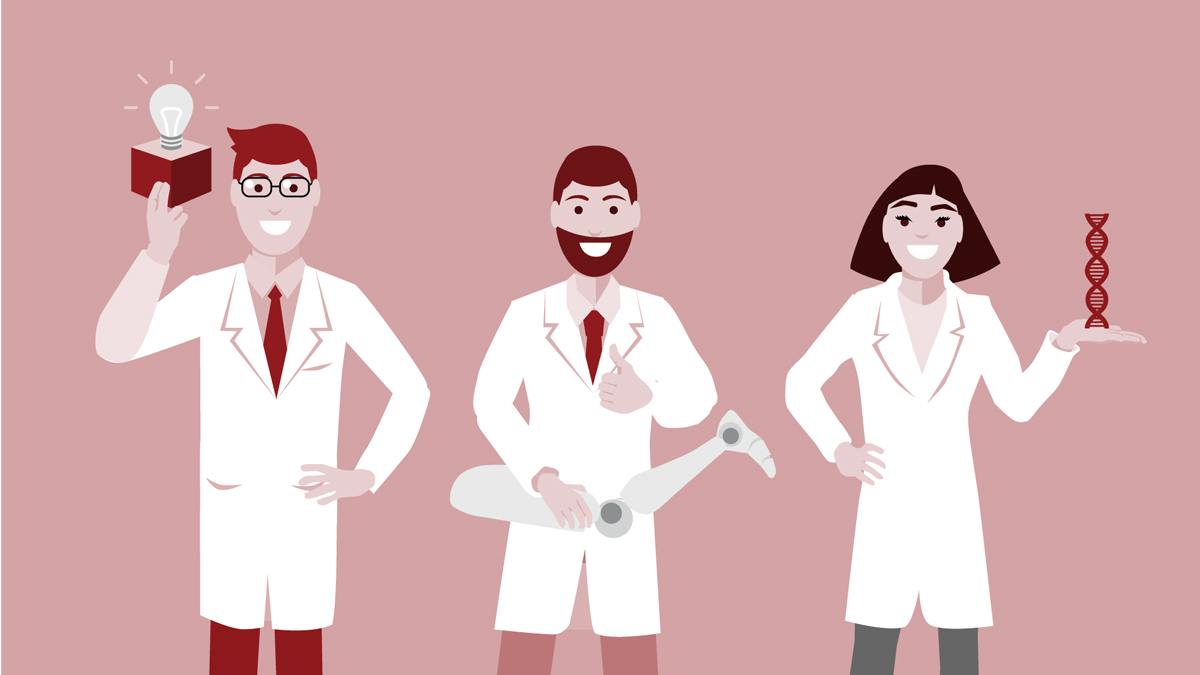 Illustrasjon forskere i laboratorium