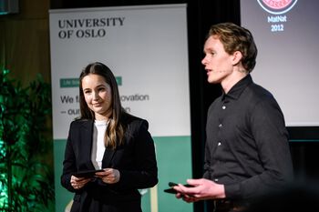 Simone Mester and Torleif Tollefsrud Gj?lberg, two young entrepreneurs from academia, told about their path from innovative students at the Faculty of Mathematics and Natural Sciences to PhD students at the Faculty of Medicine and how they are aiming at starting their own company.
