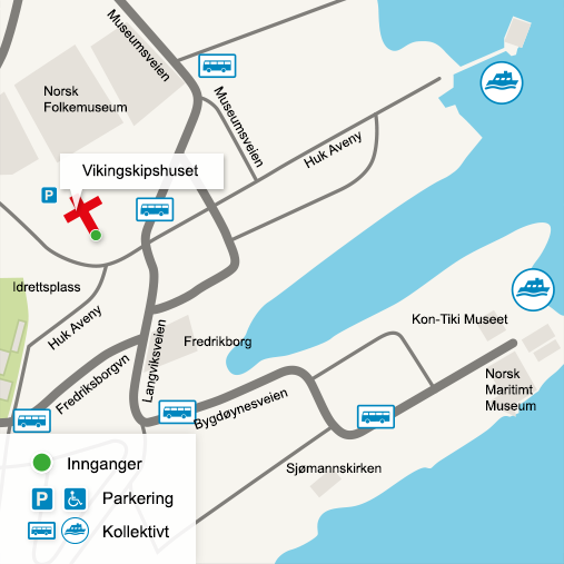Kart over Vikingskipshuset.