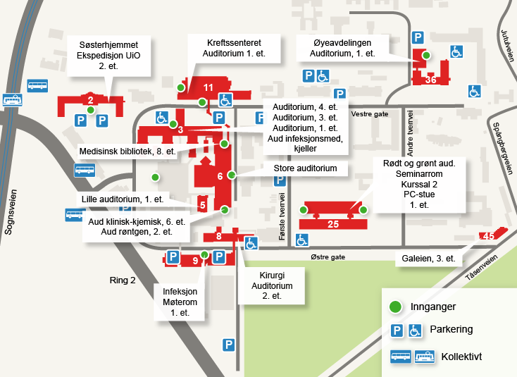 Map of Ullev?l University Hospital