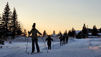 Several RITMOanians tested cross-country skiing for the first time during the winter retreat.